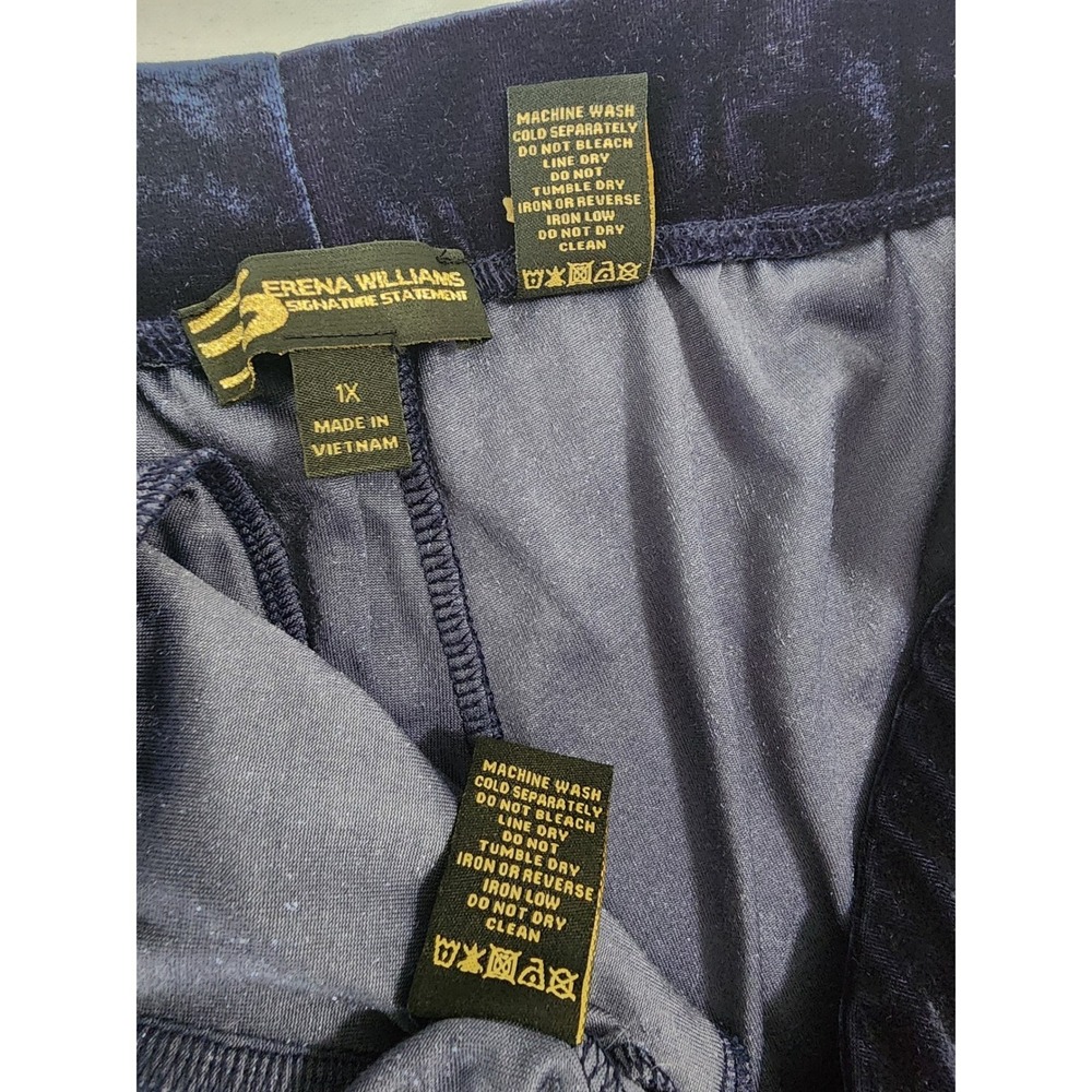 Serena Williams Signature Statement Navy Velour Tracksuit Set Hoodie Pants 1X - Picture 13 of 16